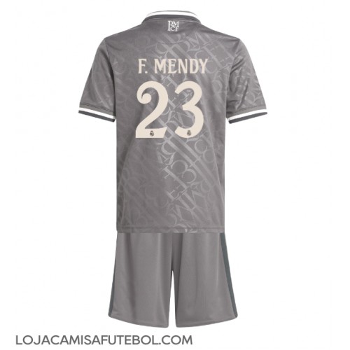 Camisa de Futebol Real Madrid Ferland Mendy #23 Equipamento Alternativo Infantil 2024-25 Manga Curta (+ Calças curtas)